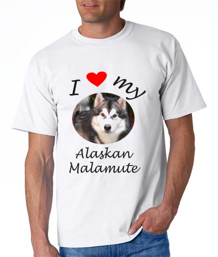 Dogs - Alaskan Malamute Picture on a Mens Shirt